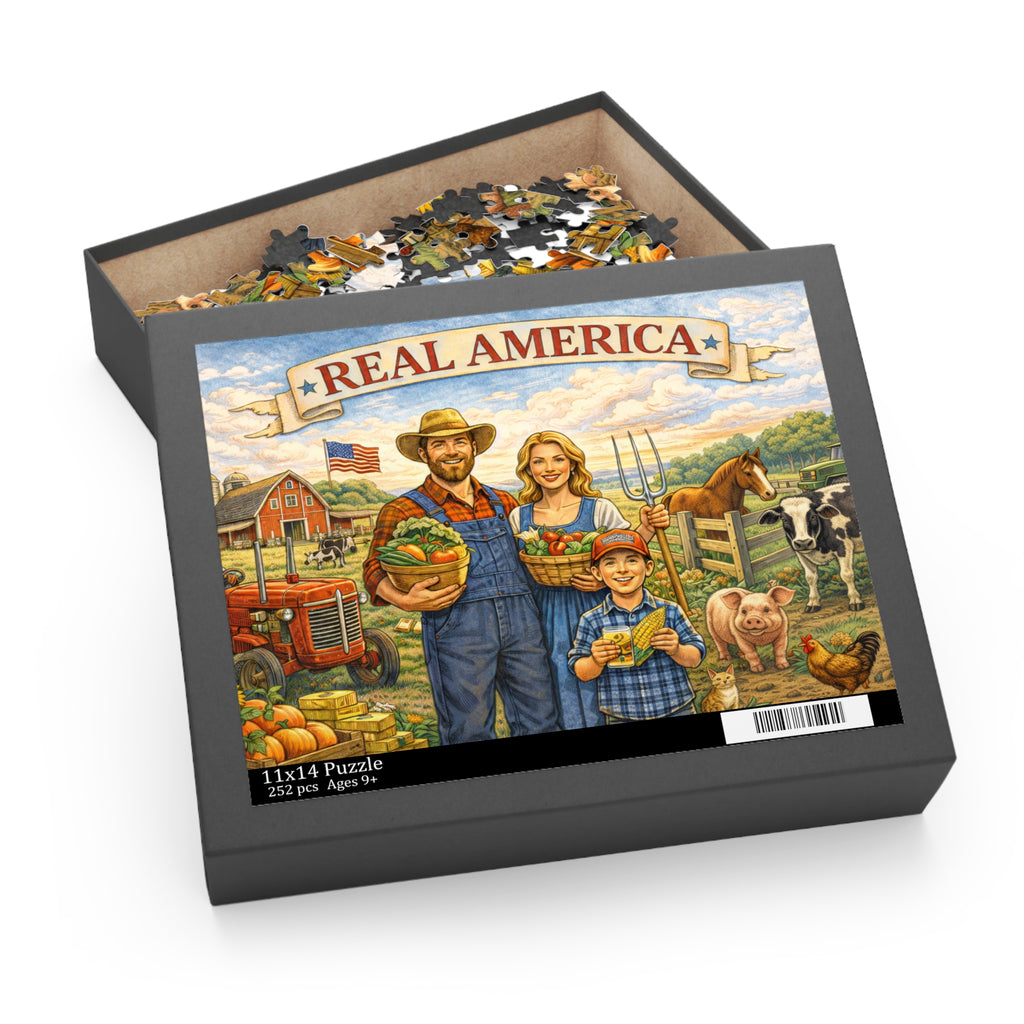 🇺🇸 Real America Farmhouse™ — Rustic Family Farm Jigsaw Puzzle (USA Edition)
