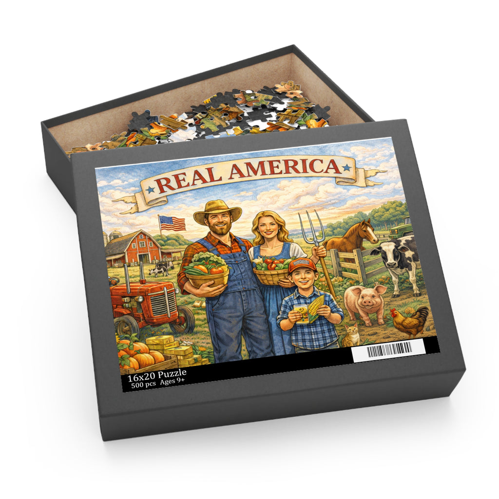 🇺🇸 Real America Farmhouse™ — Rustic Family Farm Jigsaw Puzzle (USA Edition)