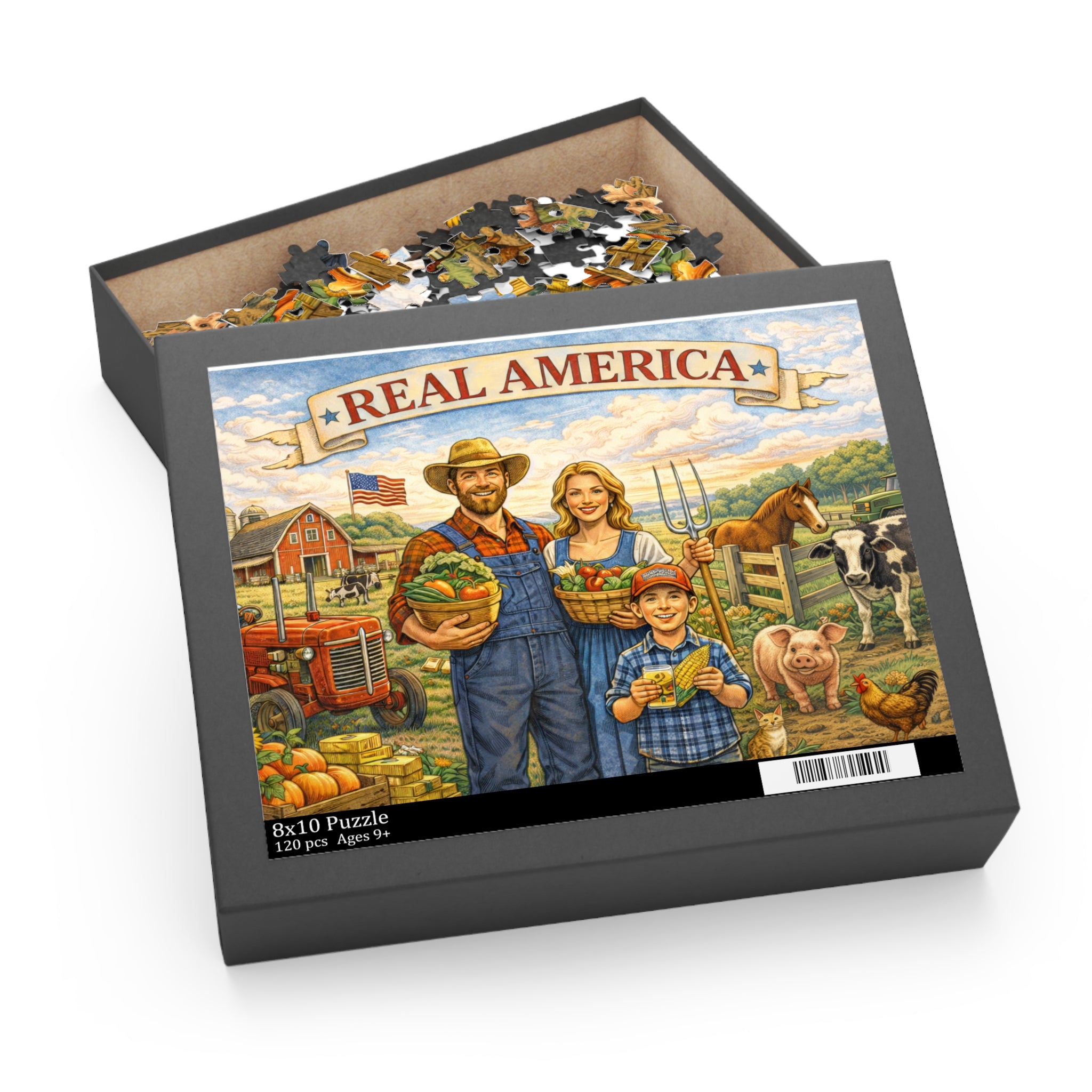 🇺🇸 Real America Farmhouse™ — Rustic Family Farm Jigsaw Puzzle (USA Edition)