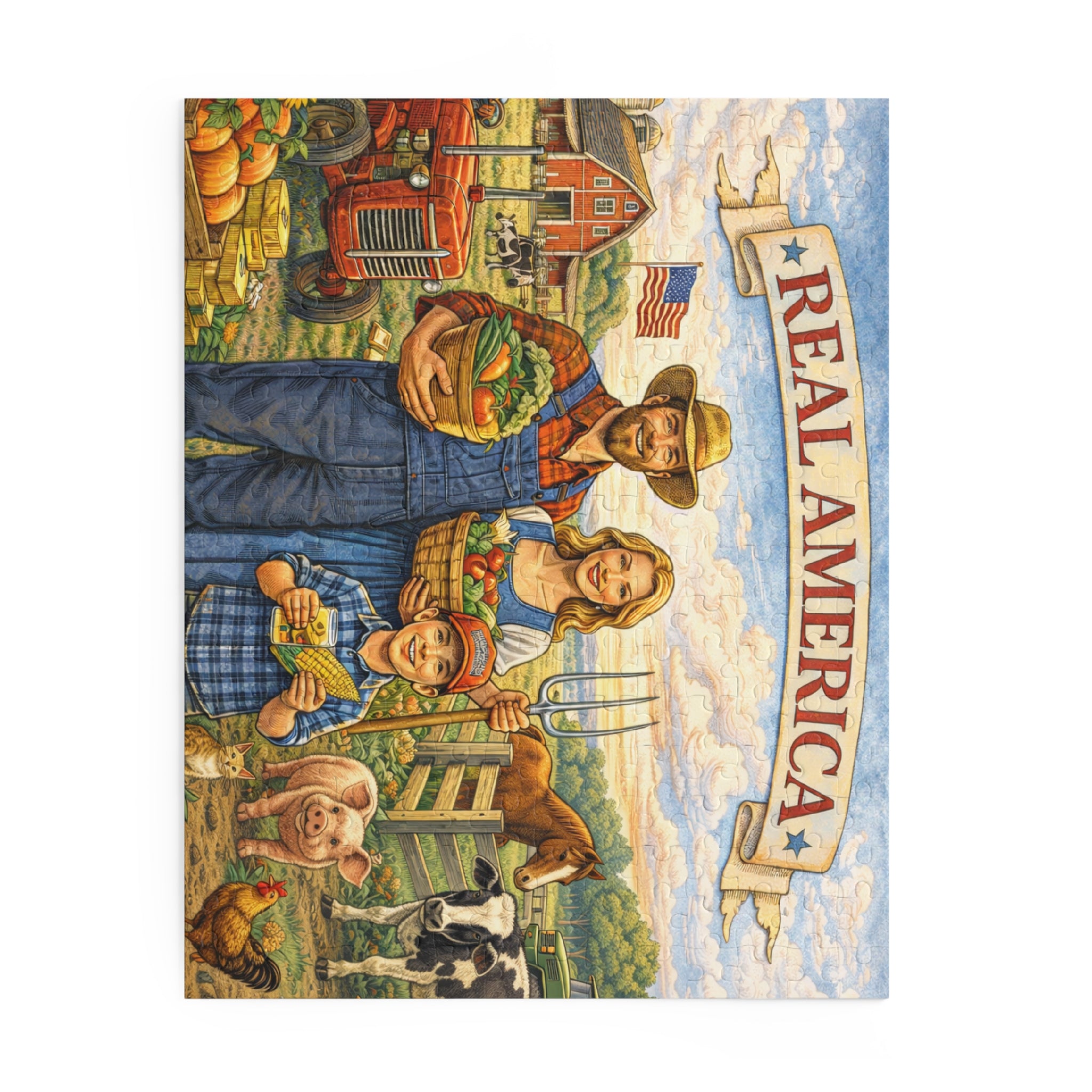 🇺🇸 Real America Farmhouse™ — Rustic Family Farm Jigsaw Puzzle (USA Edition)