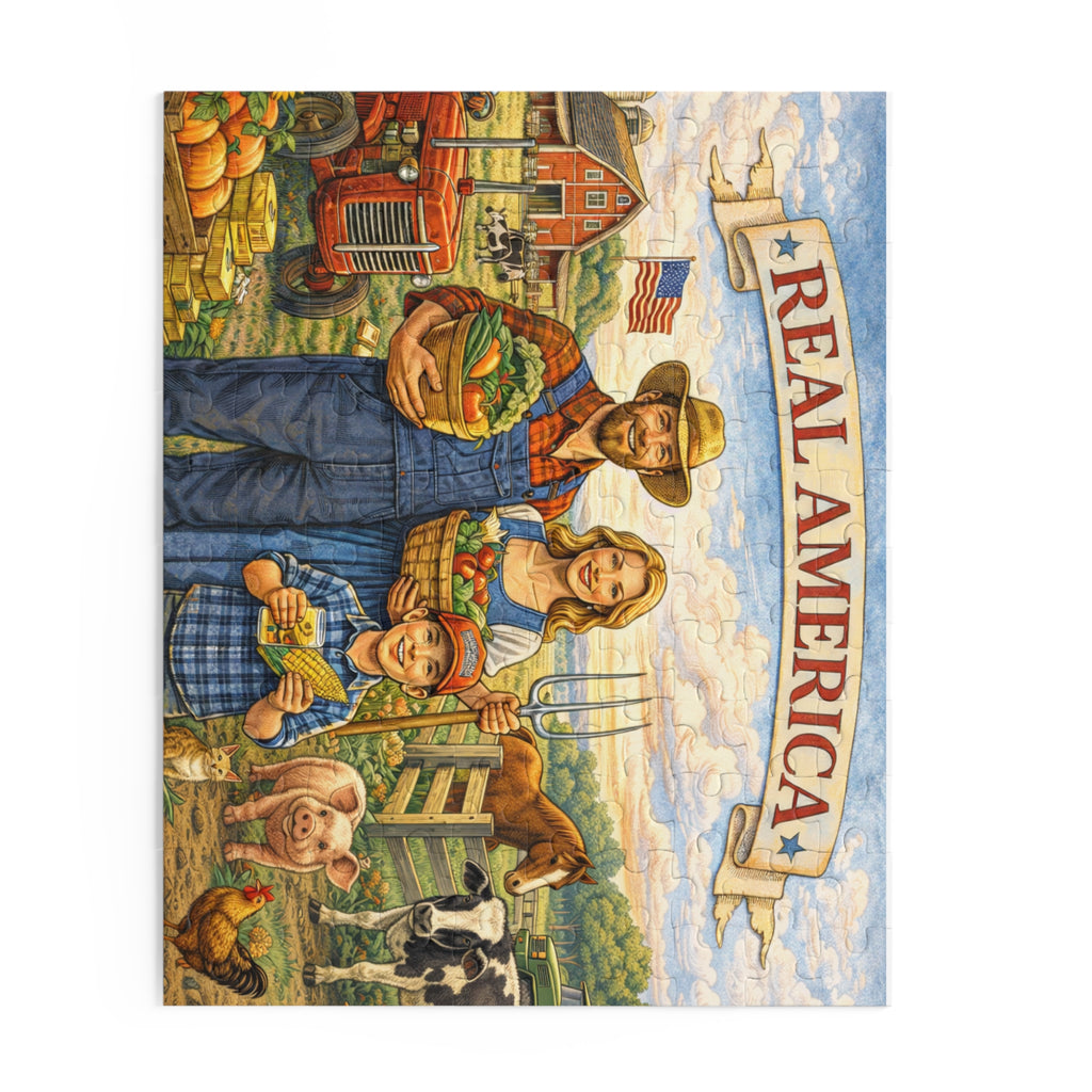 🇺🇸 Real America Farmhouse™ — Rustic Family Farm Jigsaw Puzzle (USA Edition)