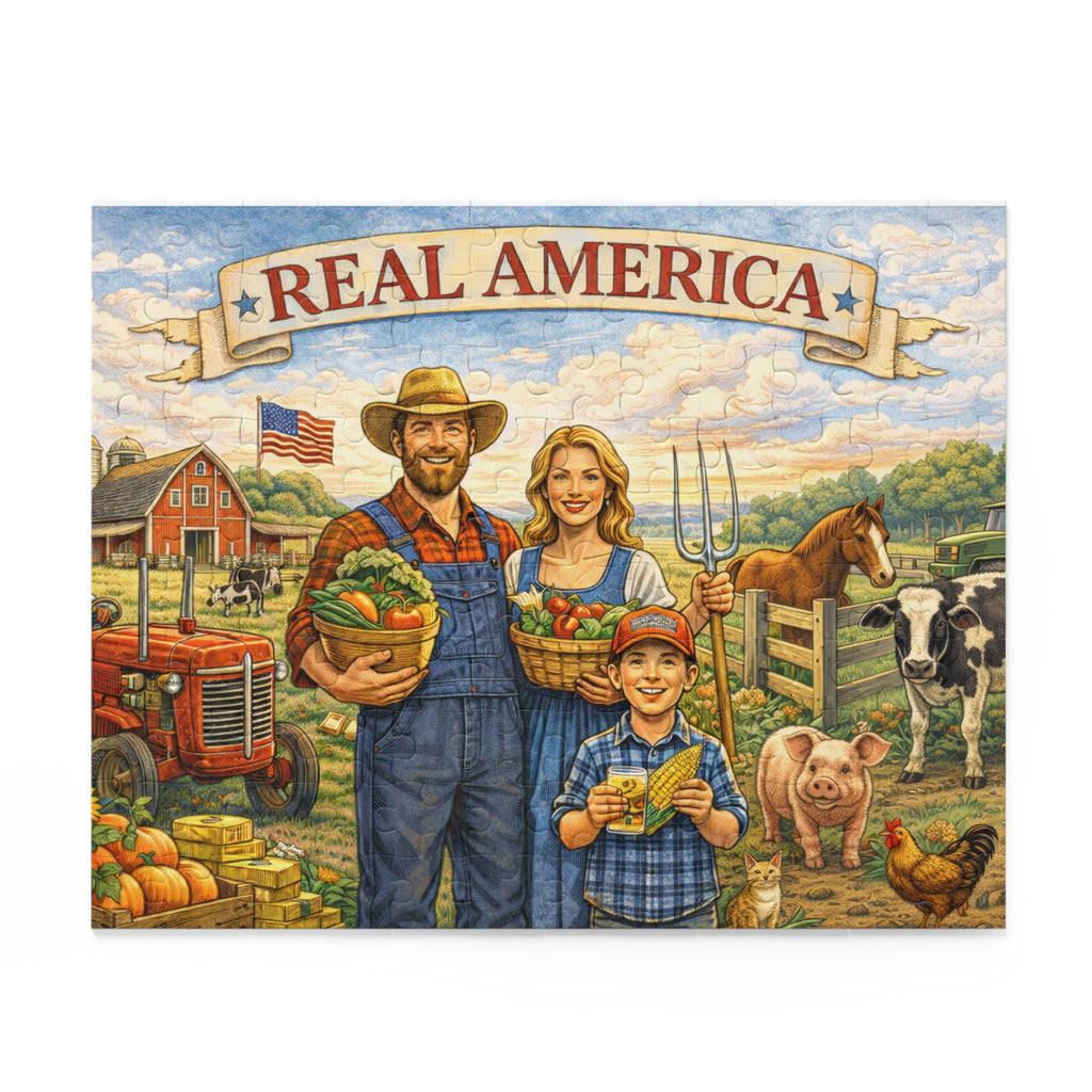 🇺🇸 Real America Farmhouse™ — Rustic Family Farm Jigsaw Puzzle (USA Edition)